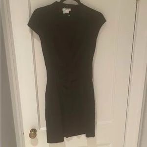 Helmut lang gathered around stomach pleats v neck dress size 2 small